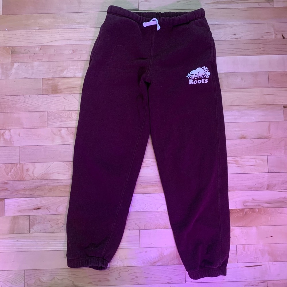 Maroon Red Kids Roots Pants-Kids size large